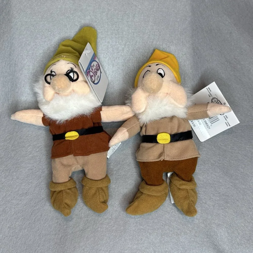 Snow White 7 Dwarfs Prince Witch Disney Store Bean Bag Plush Stuffed Set of 10 - Picture 11 of 16